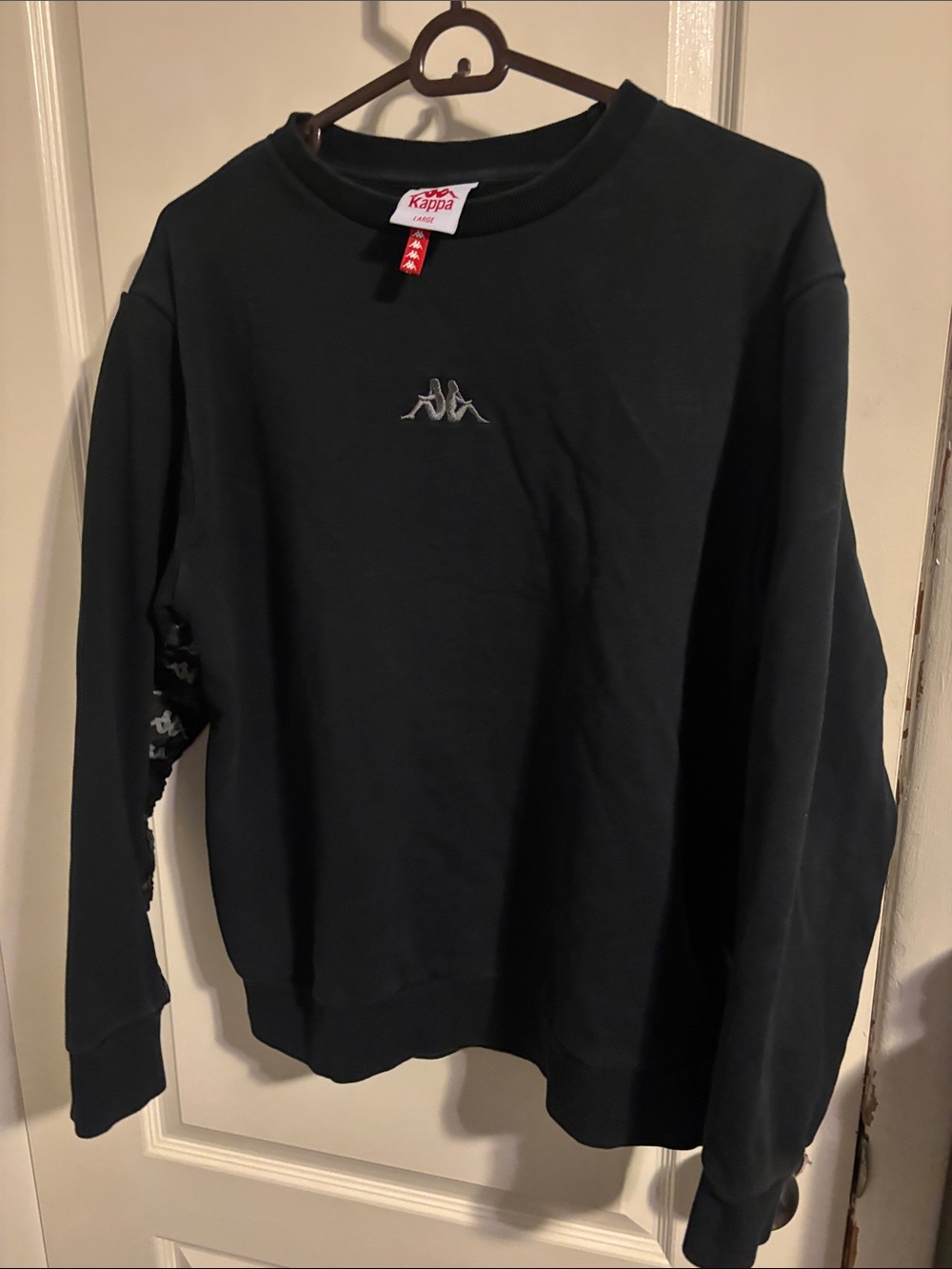 Kappa Black Crewneck Sweatshirt with Small Chest Logo